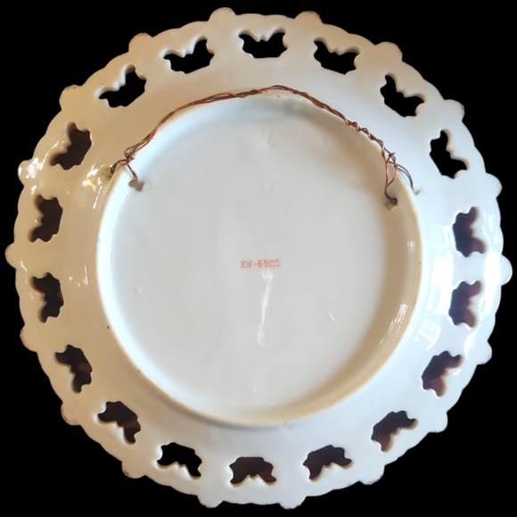 1 Vtg The Lord's Prayer Plate Jesus Plaque Cutout Edge Gold Trim Floral Nikoniko - Picture 3 of 3